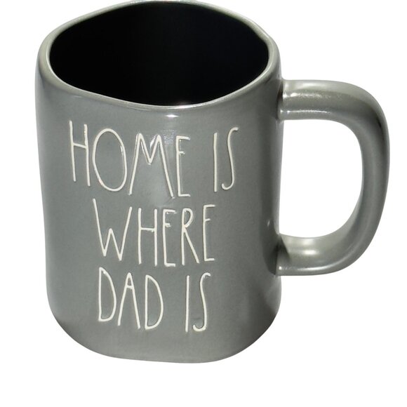 Rae Dunn Artisan Collection By Magenta Gray Coffee Mug "Home Is Where Dad Is" - Picture 1 of 8